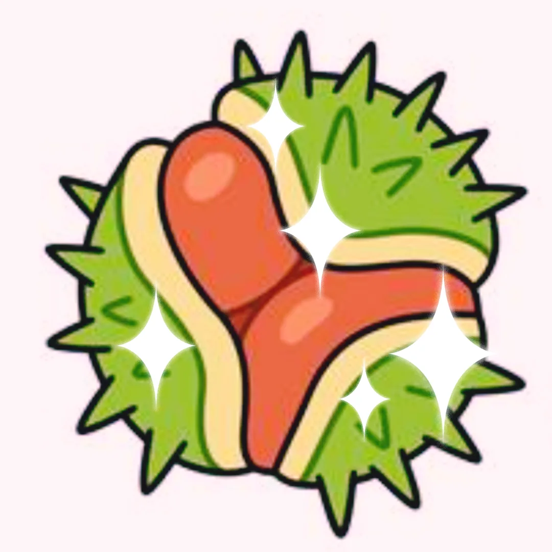 a cartoon illustration of a heart shape formed by a durian fruit, featuring green spiky husk and orange flesh, adorned with…