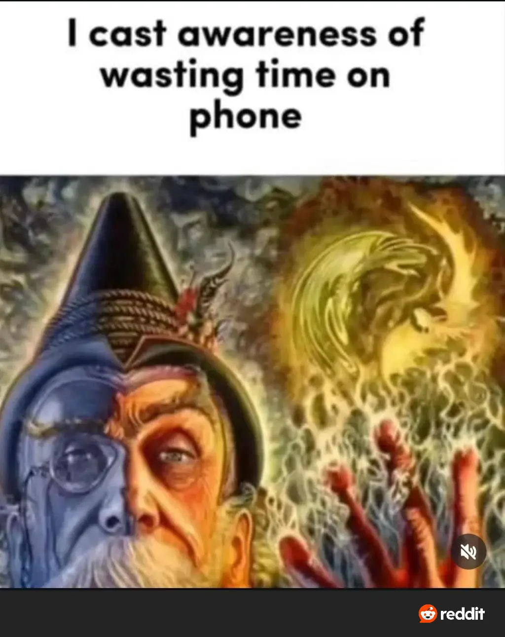 An illustration of a wizard with a split face—one half blue and one half orange—casting a glowing, fiery spell. The text…