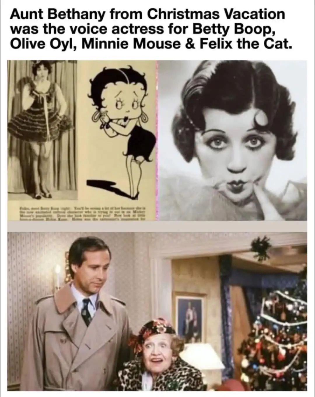 The image displays three panels: a vintage photo of a woman, a cartoon of Betty Boop, and a black-and-white portrait of the…