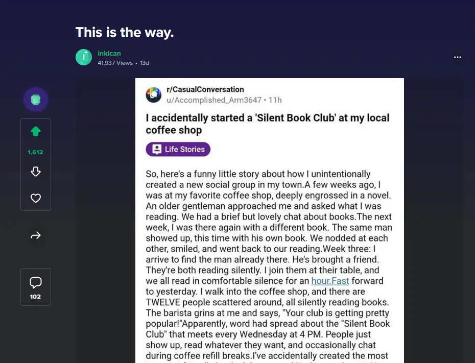 A screenshot of a Reddit post from r/CasualConversation where a user recounts how they unintentionally created a popular…