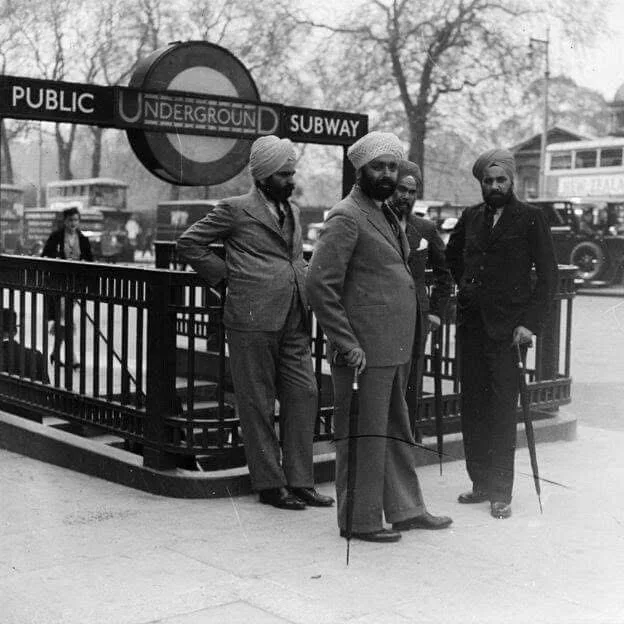 Sikh visitors captured at Hyde Park Corner in 1935