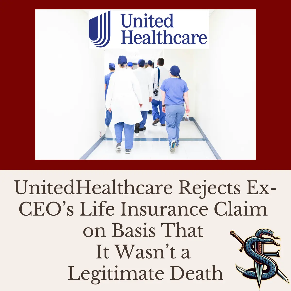 The image shows the UnitedHealthcare logo at the top, above a photo of medical staff walking down a hospital corridor. Below…