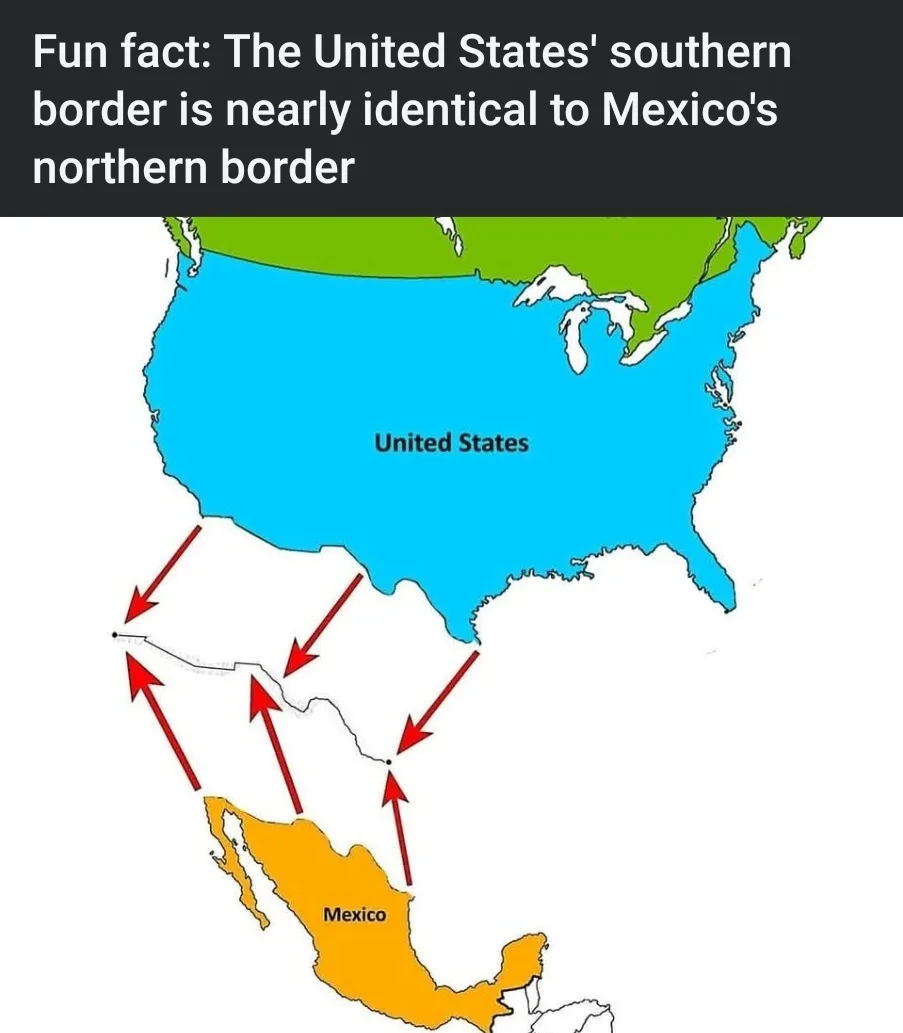 A simplified map shows the United States in blue and Mexico in orange, with red arrows pointing from the U.S. southern…
