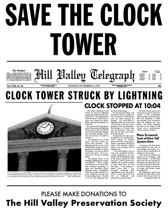 69 years ago, a lightning bolt made history at the clock tower.