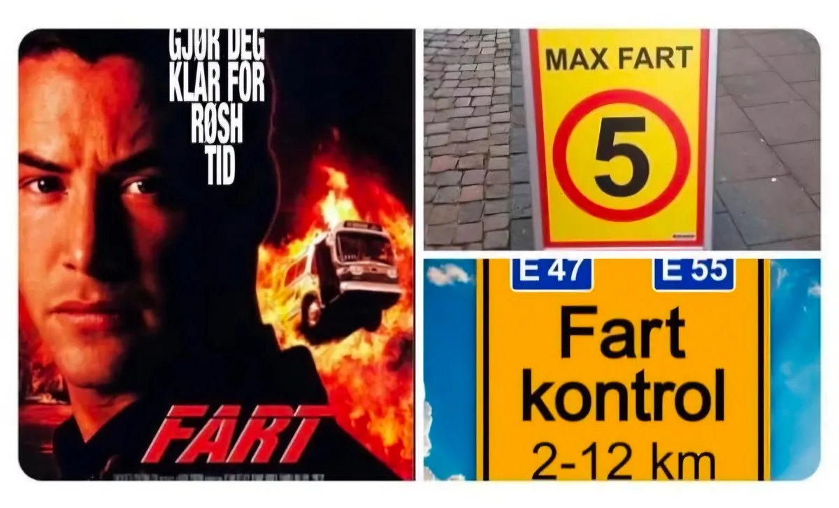 The image is a split-screen meme. The left side shows a movie poster with a man's intense face, fiery background, and a car…