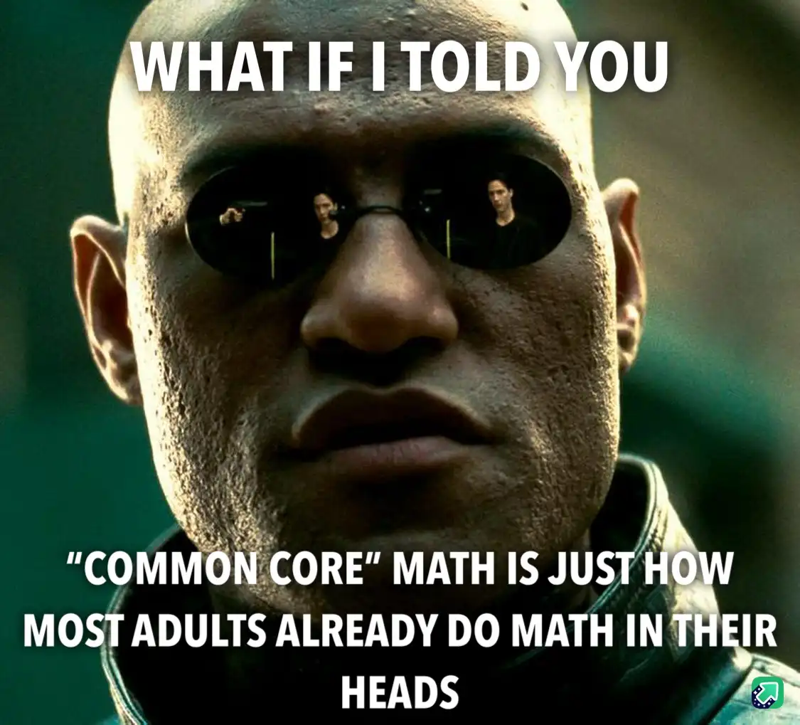 A close-up image of Morpheus from The Matrix, wearing his signature dark sunglasses, with two reflections of Neo visible in…