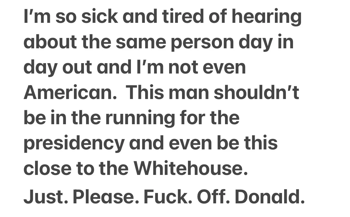 The image is a plain white background with dark gray text that reads: 'I'm so sick and tired of hearing about the same…