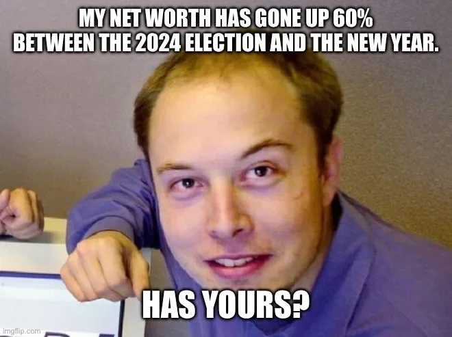 A man in a purple shirt leans forward with a smug, self-satisfied expression, looking directly at the viewer. The overlaid…