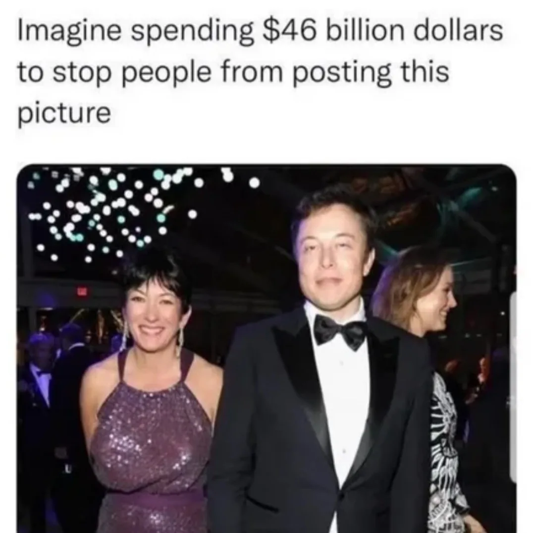 The image shows three people at a formal event under string lights; a man in a tuxedo stands center, flanked by two women in…