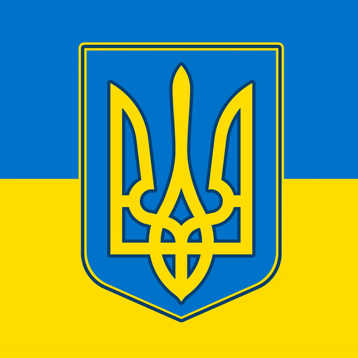 The image displays the national flag of Ukraine, featuring two horizontal stripes of blue on top and yellow on the bottom…