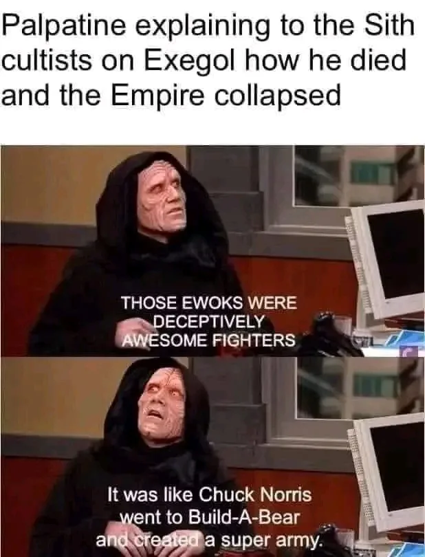 The image is a two-panel meme featuring a man in a black hooded robe with a pale, wrinkled face, sitting in front of a…
