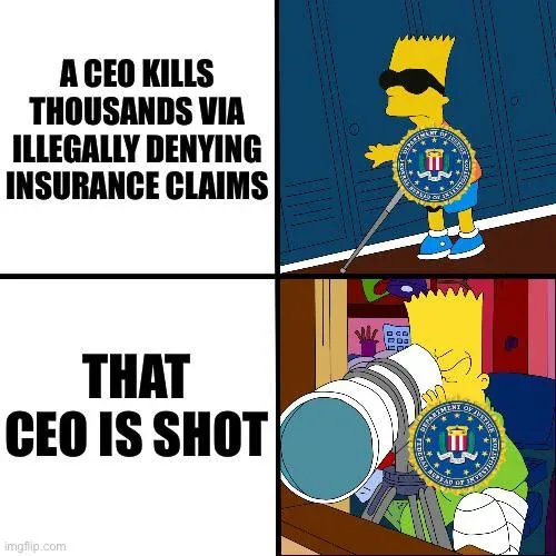 The image is a four-panel meme featuring Bart Simpson. Top right panel shows Bart wearing sunglasses and holding a cane with…
