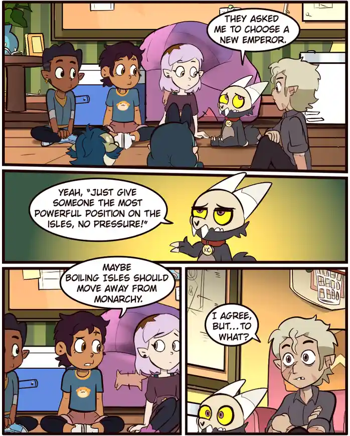 A comic strip featuring cartoon characters in a room, where one character sarcastically complains about being asked to…