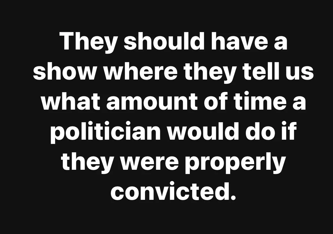 The image is a solid black background with large, white, sans-serif text centered. The text reads: 'They should have a show…