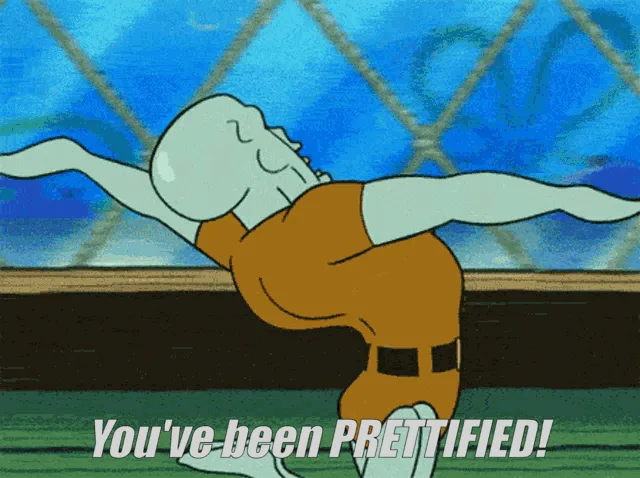 The image shows six panels of the animated character Squidward from SpongeBob SquarePants, each depicting him in a different…