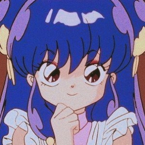 An anime-style girl with blue hair and large eyes looks thoughtfully at the viewer with her hand near her chin. The overlaid…
