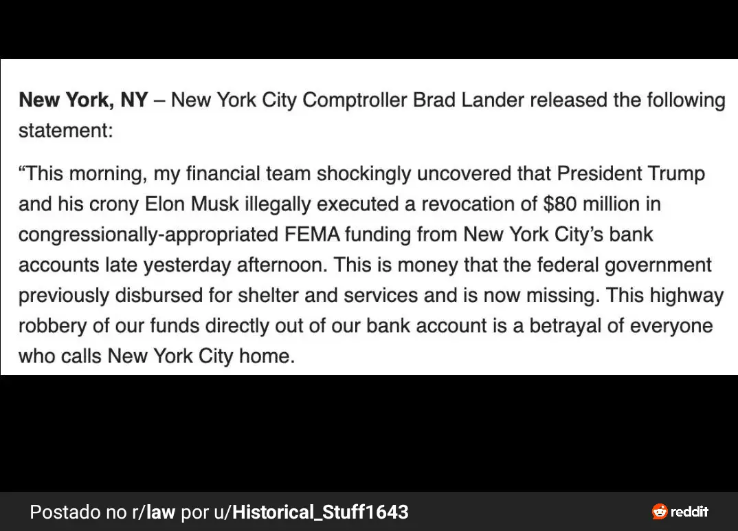 The image displays a screenshot of a fabricated news article with a headline and quote attributed to New York City…