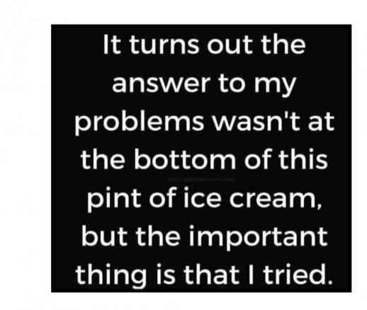 A black background with white text that reads: 'It turns out the answer to my problems wasn't at the bottom of this pint of…