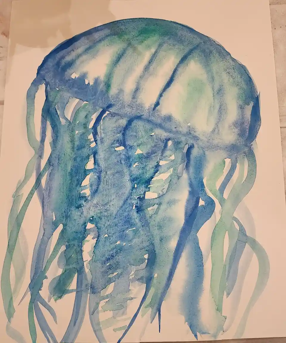 My Watercolor Journey: This Jellyfish is My Favorite Creation