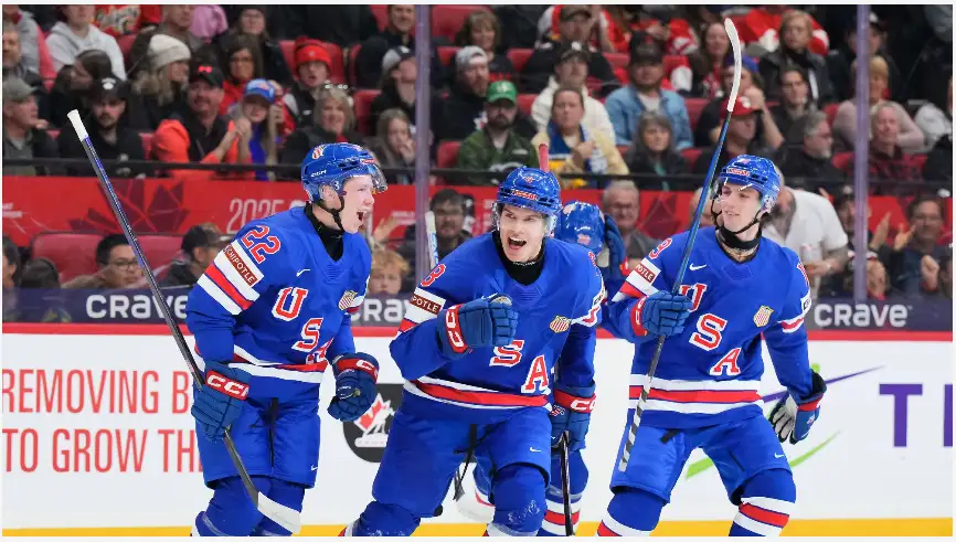 Celebrating the US Victory in the U20 Ice Hockey World Championship!