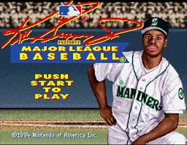 A screenshot of the 1995 Nintendo 64 game 'Major League Baseball' shows a young black baseball player in a Seattle Mariners…