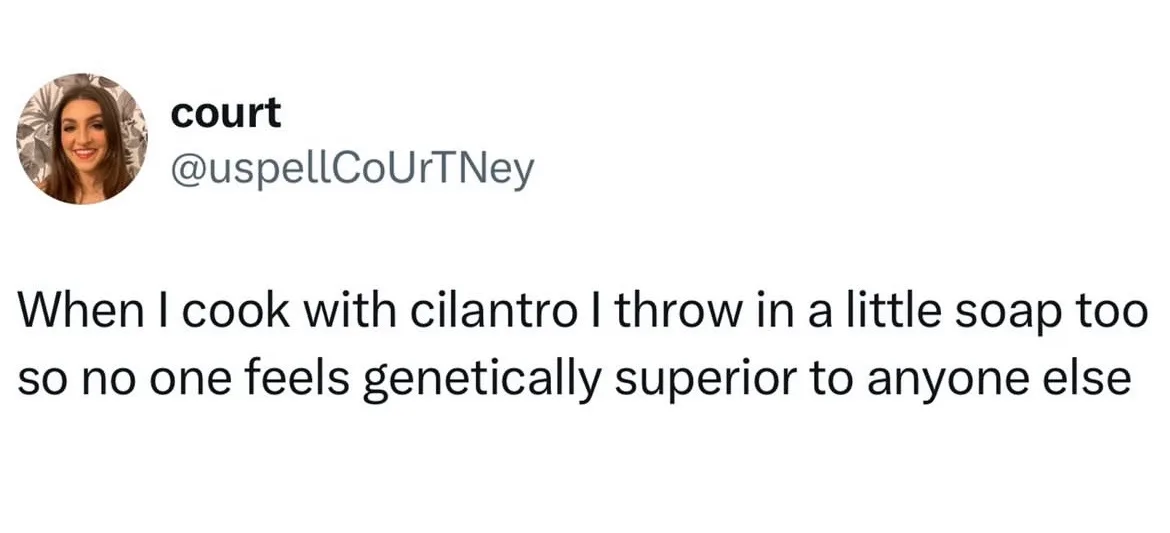 A screenshot of a tweet from user 'court' (@uspellCoUrTNeY) featuring a profile picture of a smiling woman. The tweet text…
