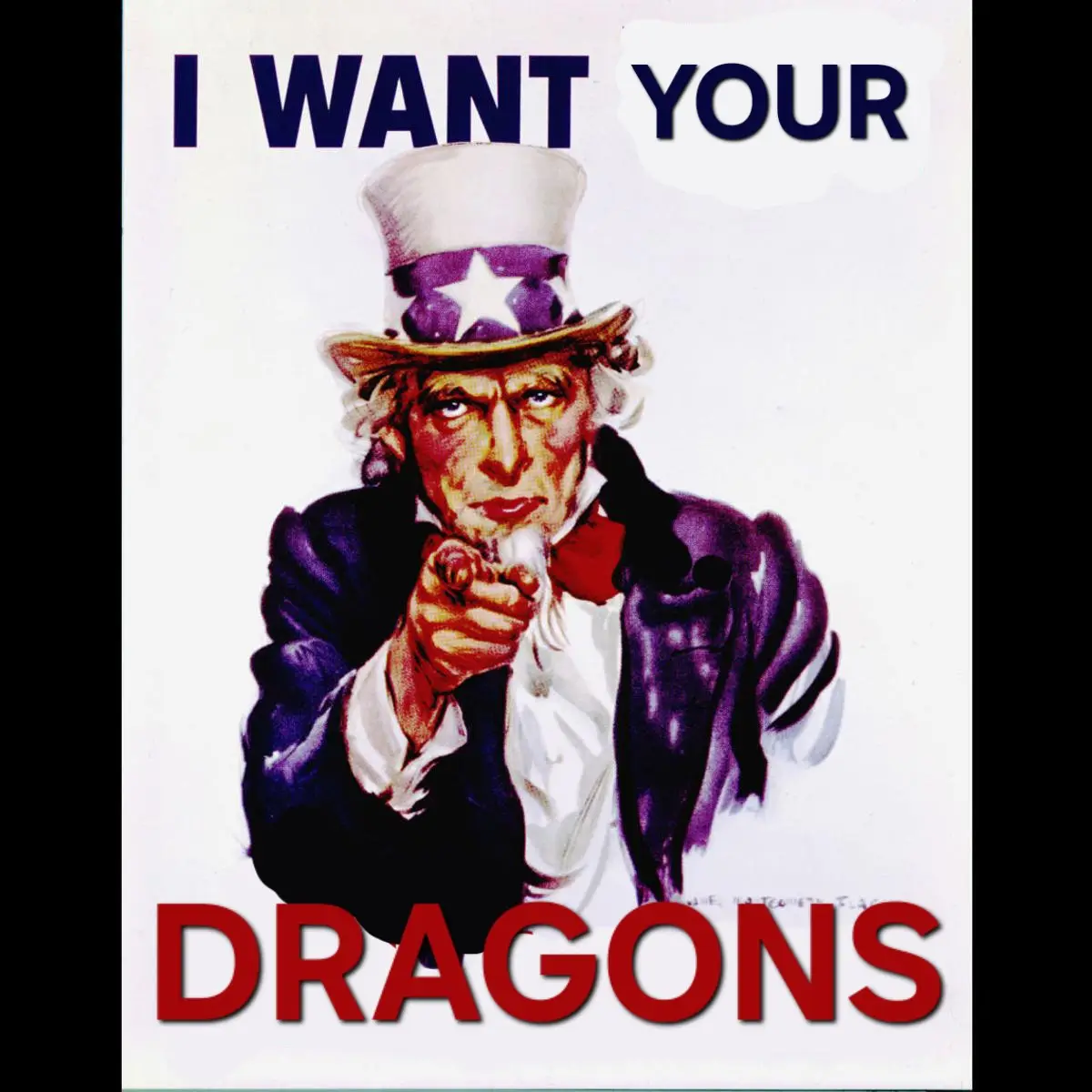 The image features the iconic Uncle Sam character from the famous World War I recruitment poster, pointing directly at the…
