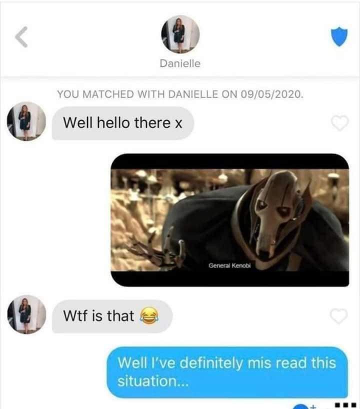 A screenshot of a dating app chat between a user and 'Danielle' shows the user sending 'Well hello there x', followed by a…