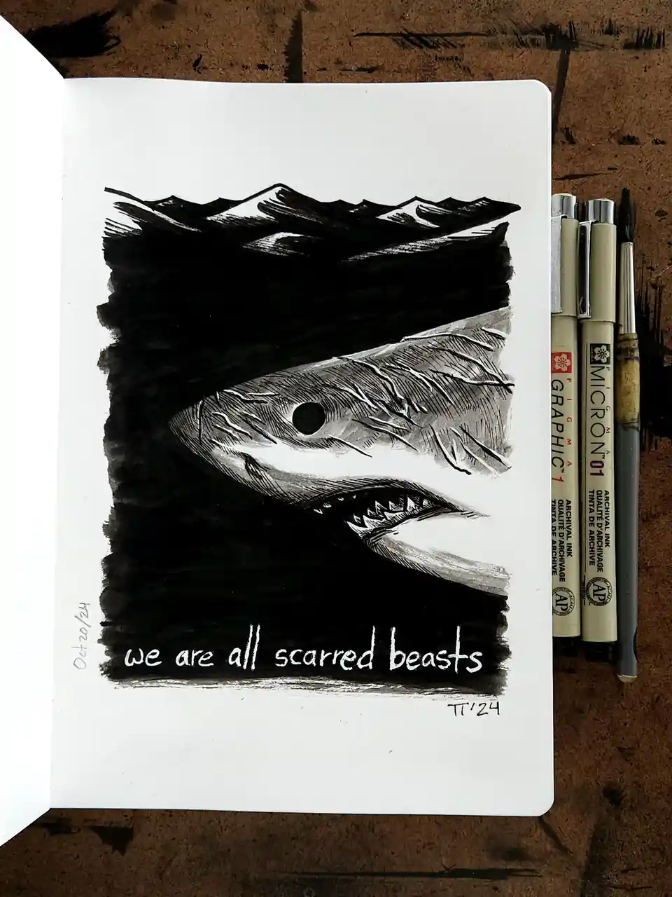 Diving into my new sketchbook adventure!