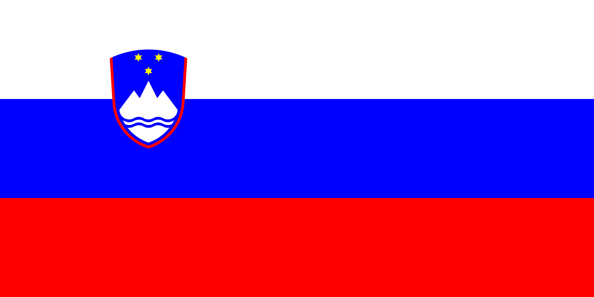 The image displays the national flag of Slovenia, featuring three horizontal stripes: white on top, blue in the middle, and…