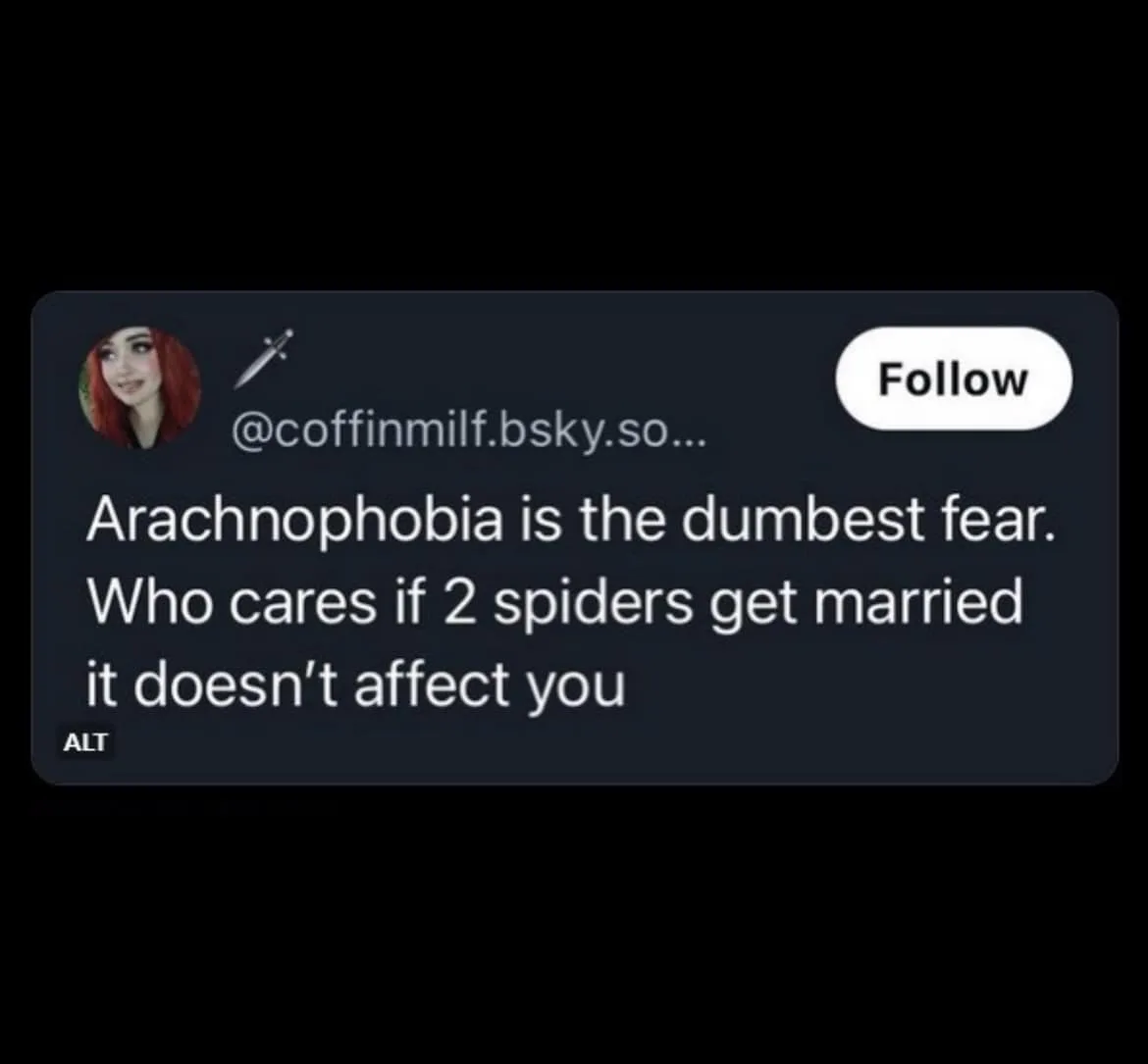 A screenshot of a social media post from a user with a red-haired profile picture and a sword emoji, stating that…