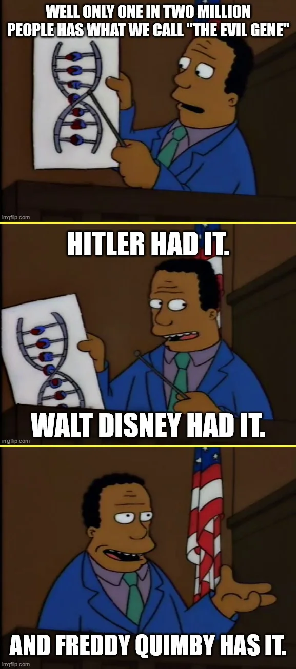 A three-panel meme featuring the animated character Dr. Hibbert from The Simpsons holding a DNA model. In the first panel…