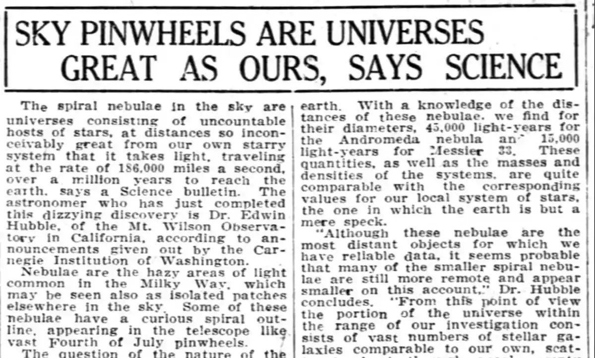 A Century Ago: The Revelation of Our Place in the Cosmos