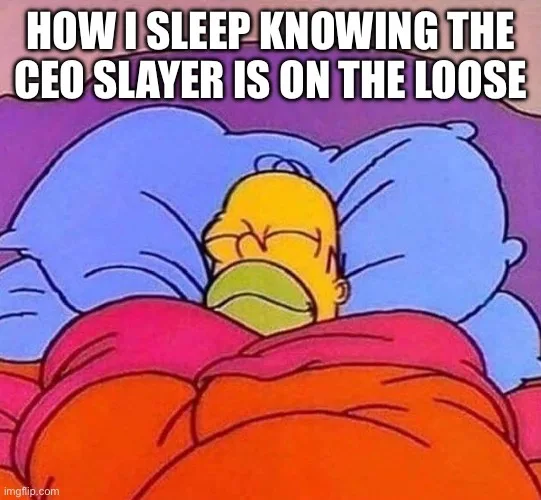 A cartoon image of Homer Simpson sleeping soundly in bed, covered by orange blankets and resting on blue pillows. The…