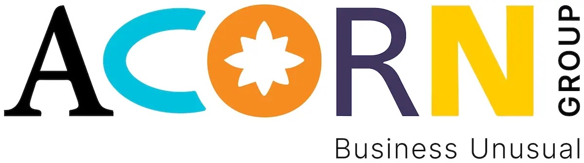 The image displays the logo for 'ACORN GROUP' with the tagline 'Business Unusual' underneath. The logo features the word…