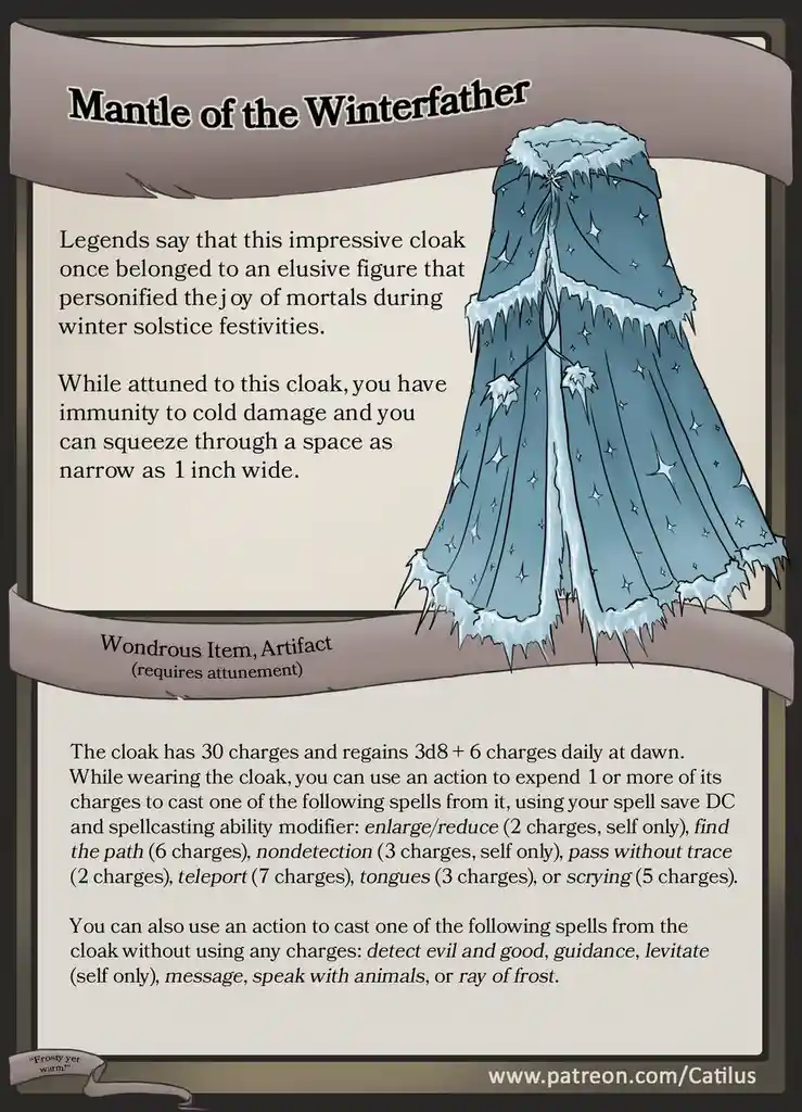 Unleashing the Mantle of the Winterfather – a must-have D&D item!