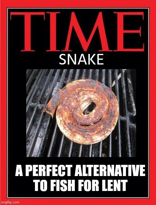 The image mimics a TIME magazine cover, featuring a grilled, spiral-shaped sausage on a barbecue grill. The text reads 'TIME…