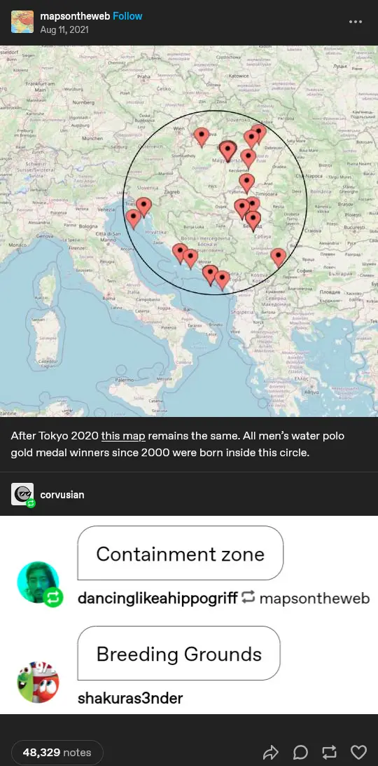 A map of Europe and the Mediterranean shows a large black circle encompassing parts of the Balkans, Italy, and surrounding…