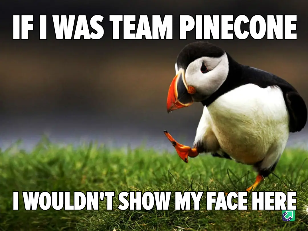 A photograph of a puffin standing on green grass, looking down and to the side with one foot lifted, as if hiding or being…