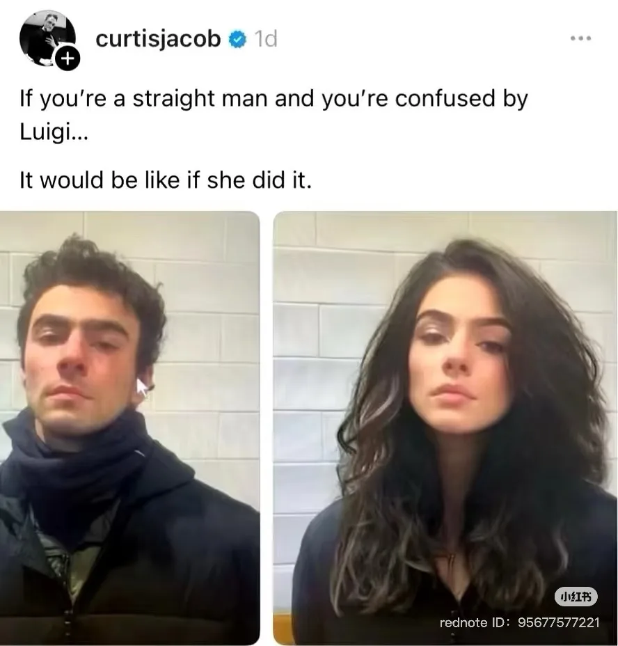 The image displays two side-by-side photos: on the left, a man with dark hair and a black jacket looking blankly at the…