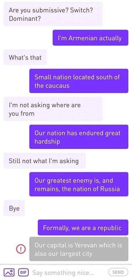 A screenshot of a text conversation where one person asks if the other is submissive, dominant, or a switch. The other…