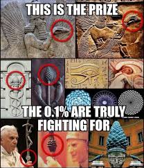 A collage of nine images, each featuring a red circle highlighting a small, often overlooked detail on a famous artifact or…