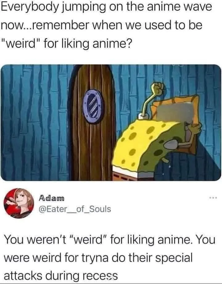 The image shows SpongeBob SquarePants in his bed, punching the air with a determined expression. The overlaid text reads…