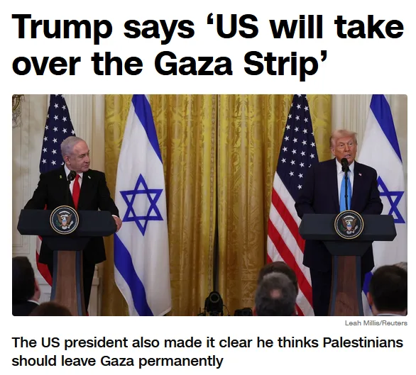 Two men stand at podiums with American and Israeli flags behind them. The man on the right, Donald Trump, is speaking into a…