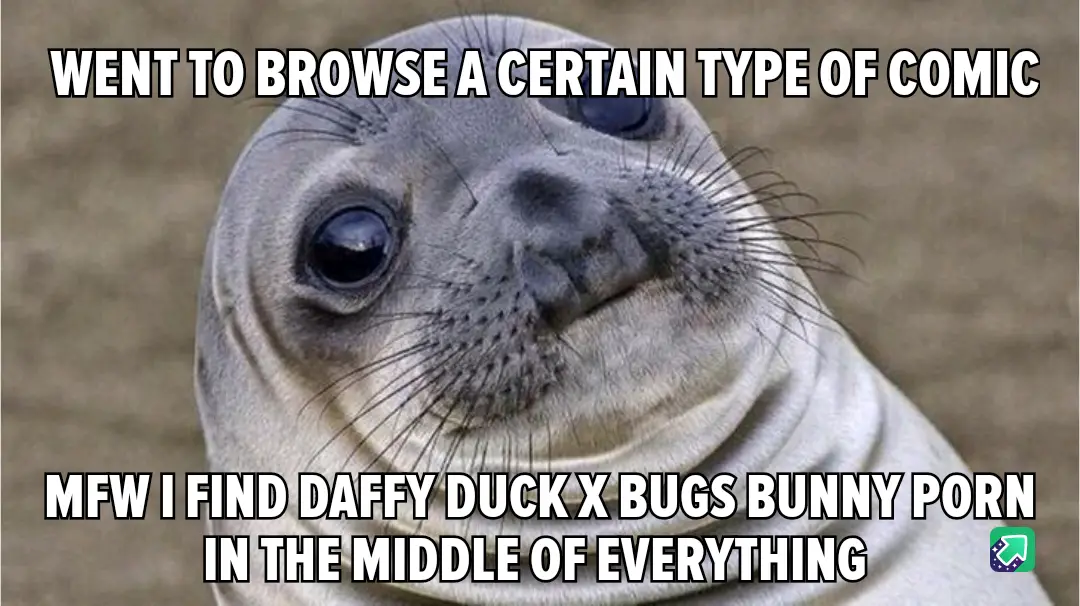 A close-up image of a seal with large, innocent-looking eyes and a slightly tilted head, conveying a look of mild shock or…