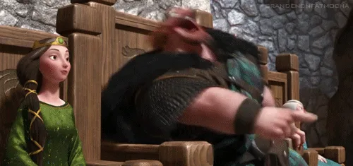 A sequence of frames from the animated movie 'How to Train Your Dragon' shows a man in a green tunic and fur-trimmed armor…