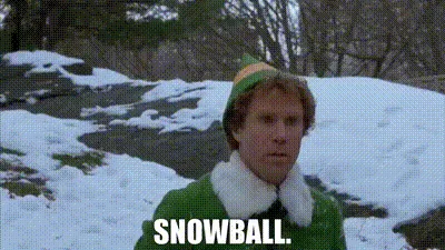 The image is a six-panel meme featuring two characters from the movie 'Elf'. The top row shows Buddy the Elf (Will Ferrell)…
