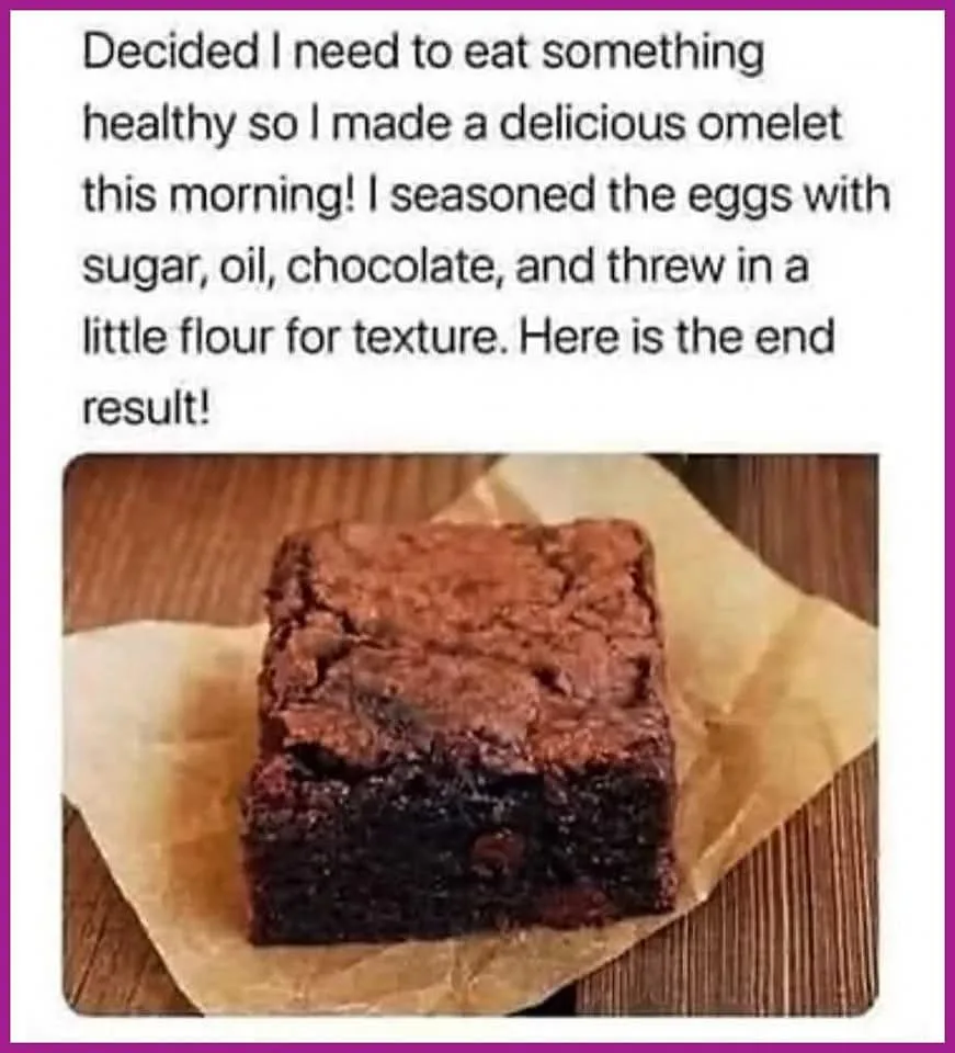 The image shows a square, dense, dark brownie resting on crumpled parchment paper atop a wooden surface. The overlaid text…