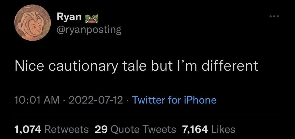 A screenshot of a tweet from user Ryan (@ryanposting) with a circular profile picture of a classical-style portrait. The…