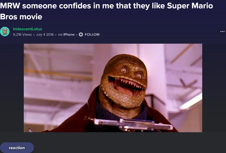 A still image of the character 'The Thing' from the 1982 movie, shown with a wide, toothy grin and a menacing expression…